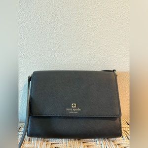 Kate spade black leather rectangle cross body purse